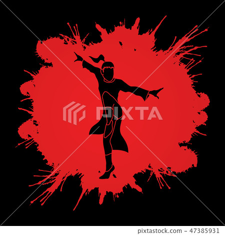 Kung Fu fighting action graphic vector. 47385931