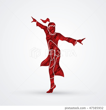 Kung Fu fighting action graphic vector. Kung Fu fighting action graphic vector. 47385932