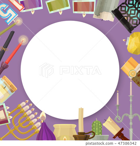 Candle space template vector illustration. Wax candles for xmas party, romantic heat candlelight Candle space template vector illustration. Wax candles for xmas party, romantic heat candlelight 47386342