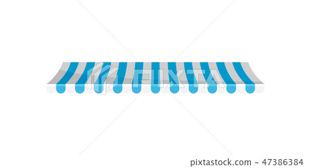 Striped canopy awning, design element for cafe, shop, restaurant vector Illustration 47386384