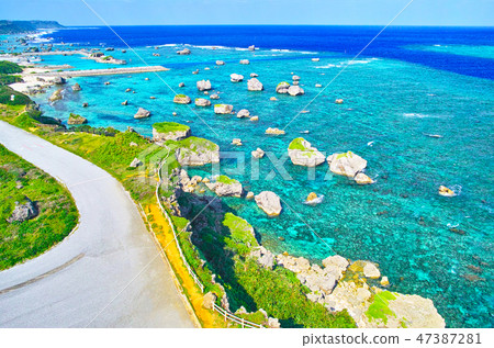 Miyakojima. Landscape seen from Higashi-Hananasaki lighthouse Miyakojima. Landscape seen from Higashi-Hananasaki lighthouse 47387281