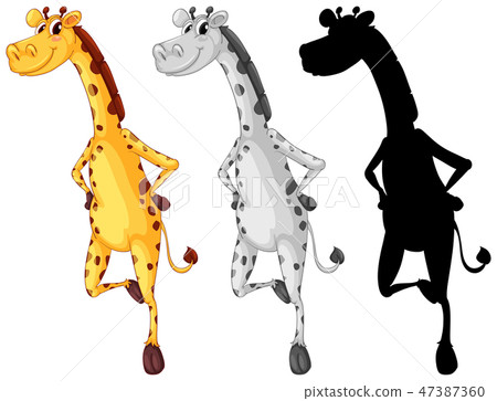 Set of giraffe character 47387360