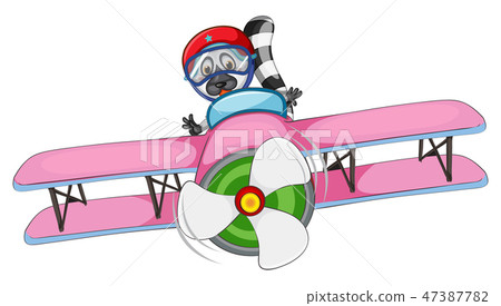 A raccoon riding airplane 47387782