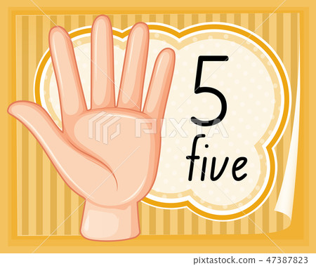 Number five hand gesture Number five hand gesture 47387823