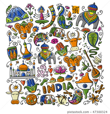 Indian lifestyle. Sketch for your design 47388324