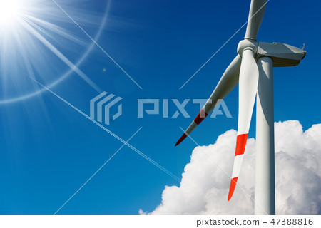 Close-up of a wind turbine - Renewable energy 47388816