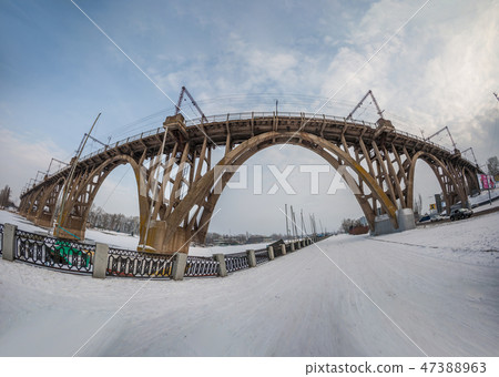 winter landscape. view of the city of Dnepr winter landscape. view of the city of Dnepr 47388963