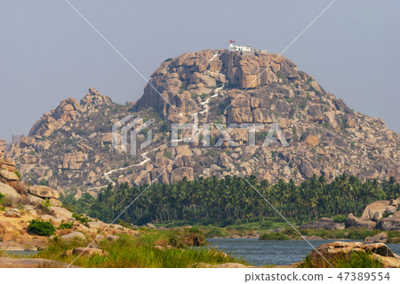 Hanuman temple atop Anjanadri hills, Hampi, India 47389554
