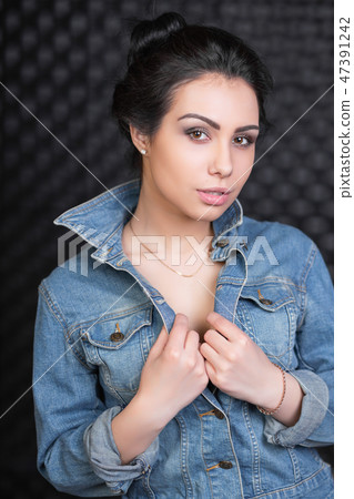 Portrait of a young lovely woman. Portrait of a young lovely woman. 47391242
