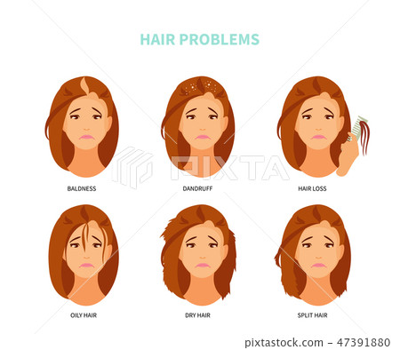 Hair problems vector 47391880