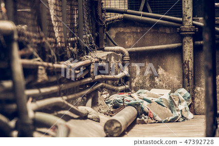 Messy side alley in Hong Kong city Messy side alley in Hong Kong city 47392728