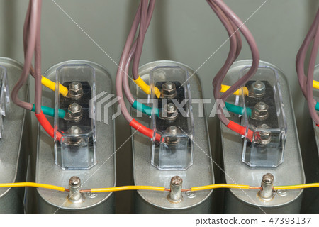 Close up high-voltage capacitors 47393137