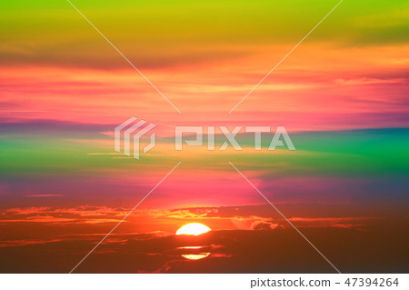 last light of sunset back on silhouette cloud 47394264