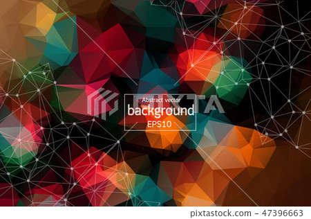 Dark vector background with dots and lines. 47396663