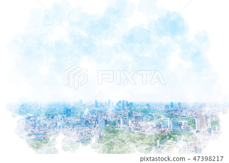 Tokyo landscape watercolor style Tokyo landscape watercolor style 47398217