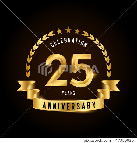 25 years anniversary celebration logotype.  47399020