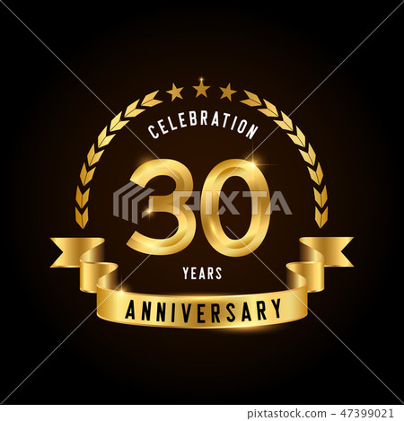 30 years anniversary celebration logotype.  47399021
