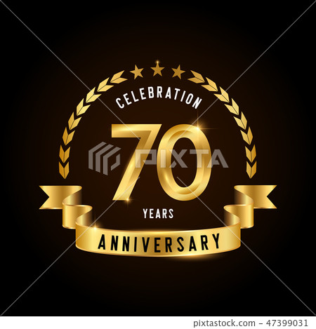 70 years anniversary celebration logotype.  47399031