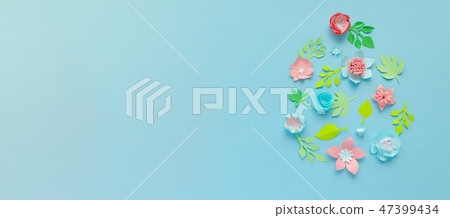 Easter egg made of paper flowers Easter egg made of paper flowers 47399434