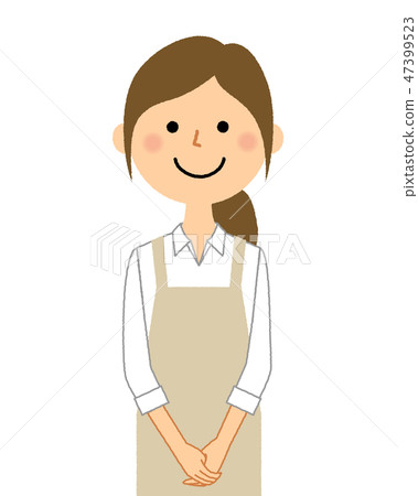 A woman greeting an apron - Stock Illustration [47399523] - PIXTA