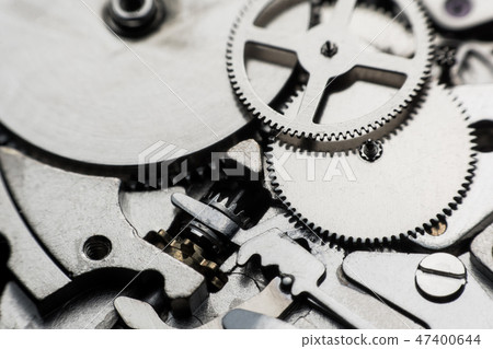 Mechanical watch / Gear Clock. Close up 47400644