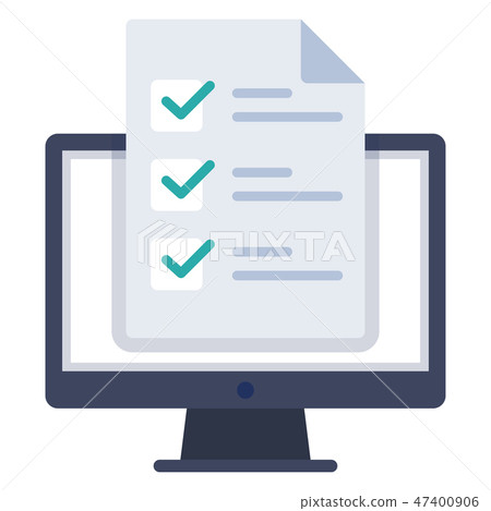 Online test flat illustration Online test flat illustration 47400906