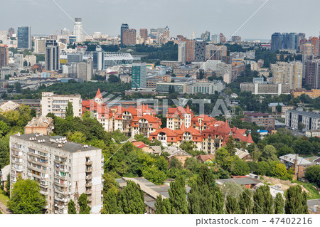 Kiev city skyline from above, Ukraine. 47402216