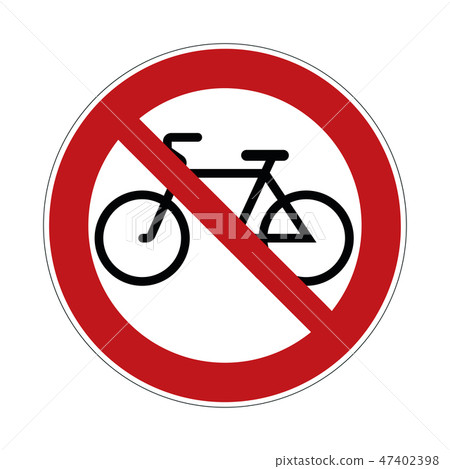 插图素材: no bicylcle sign - bikes forbidden sign, vector