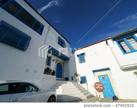 Building of Tunisia · Sidivside and blue sky / buildings of Sidi Bou Said 47402920