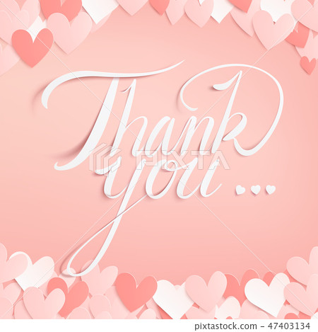 Vector paper craft style of thank you calligraphy. Vector paper craft style of thank you calligraphy. 47403134