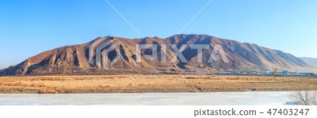 View of the North Korean. Tumen city of China. 47403247