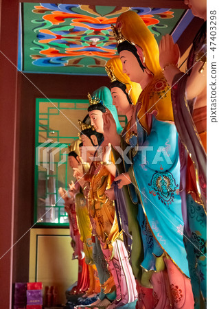 The interior and scenery of the Buddhist Temple The interior and scenery of the Buddhist Temple 47403298