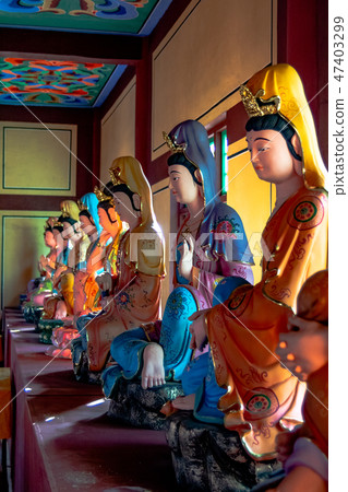 The interior and scenery of the Buddhist Temple The interior and scenery of the Buddhist Temple 47403299