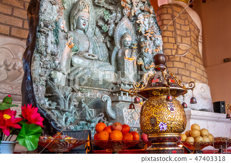 The interior and scenery of the Buddhist Temple The interior and scenery of the Buddhist Temple 47403318