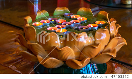 Candles in candlestick.  47403322