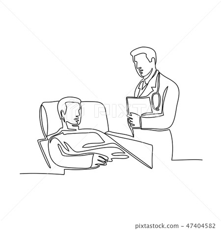 Hospital Patient and Doctor Continuous Line 47404582