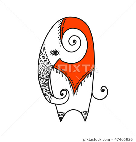 White elephant, sketch for your design 47405926