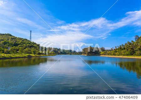 sea water in canal from the sea flow down the sea sea water in canal from the sea flow down the sea 47406409