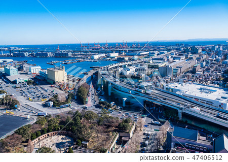 （神奈川縣）從橫濱海洋塔向本牧碼頭觀看 47406512