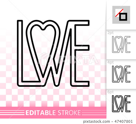 Heart love valentine simple black line vector icon Heart love valentine simple black line vector icon 47407801