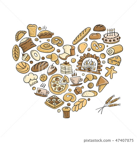 Bakery collection, sketch for your design Bakery collection, sketch for your design 47407875