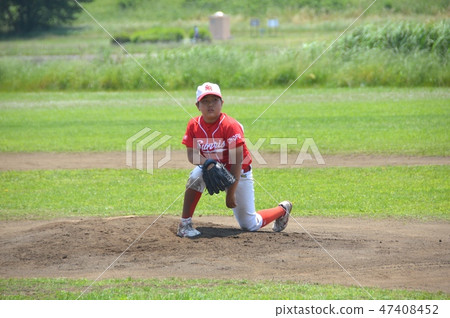 Pitcher of a youth baseball ~ After pitching (Chofu city, Tokyo) 47408452