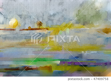 Abstract oil, acrylic painting landscape. Abstract oil, acrylic painting landscape. 47409758