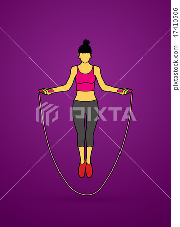 Sport Girl Jumping Rope graphic vector Sport Girl Jumping Rope graphic vector 47410506