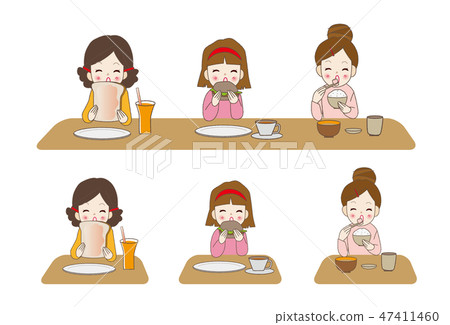 Three women who dine with a smile Three women who dine with a smile 47411460