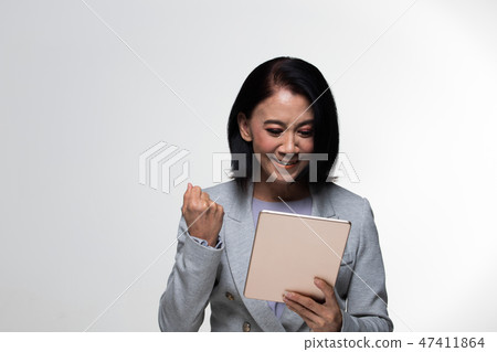 Asian 50s 60s years old Business Woman Stand suit Asian 50s 60s years old Business Woman Stand suit 47411864