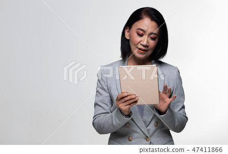Asian 50s 60s years old Business Woman Stand suit Asian 50s 60s years old Business Woman Stand suit 47411866