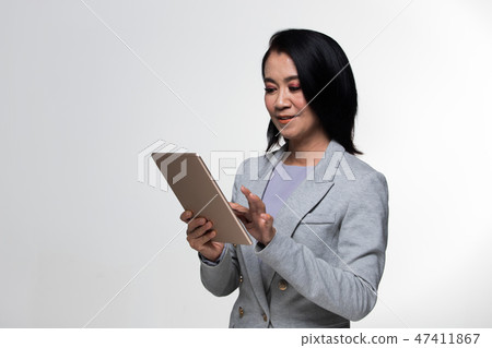 Asian 50s 60s years old Business Woman Stand suit Asian 50s 60s years old Business Woman Stand suit 47411867