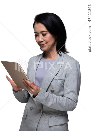 Asian 50s 60s years old Business Woman Stand suit Asian 50s 60s years old Business Woman Stand suit 47411868