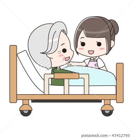 Female caregiver nursing senior male Female caregiver nursing senior male 47412793